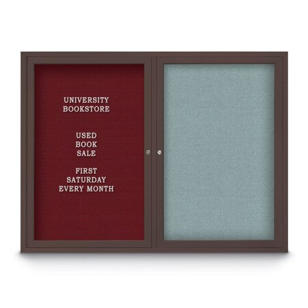United Visual Products Corkboard, 24"x36", Pumice/Bronze UV402PLUS-BRONZE-PUMICE